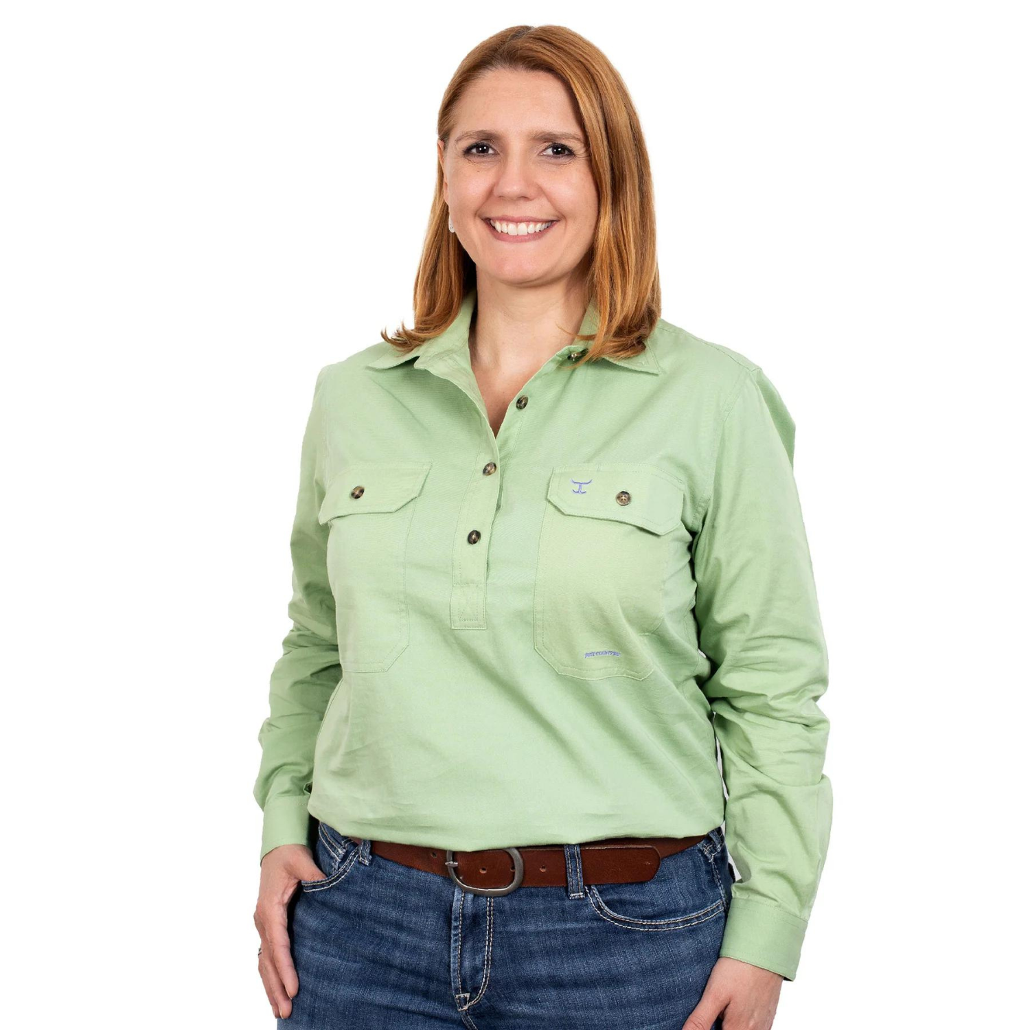 Just Country Womens Jahna Half Button Workshirt