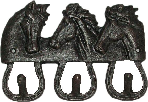 Cast Iron Horseshoe Triple Hook