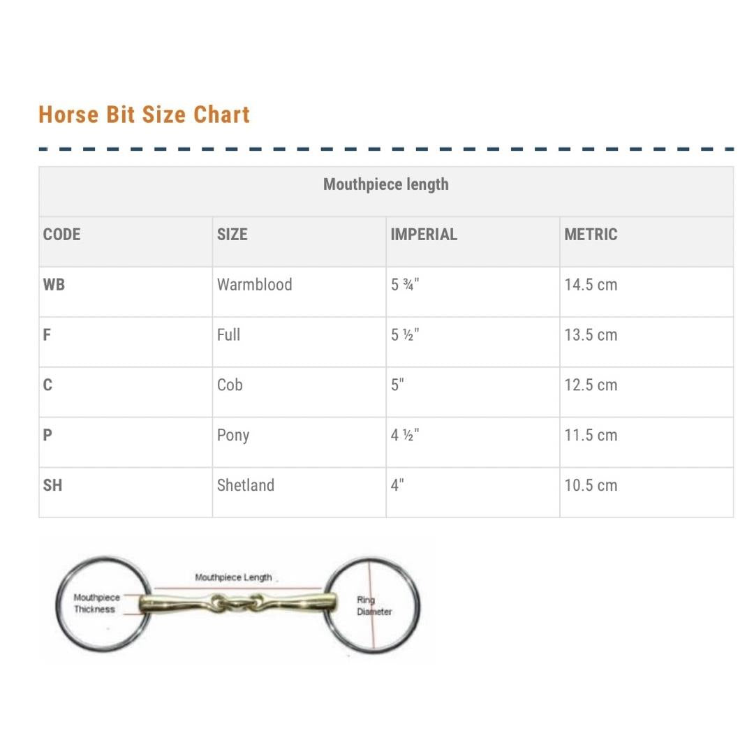 Cavalier Eggbutt with Training Link Bit - Golden Brass