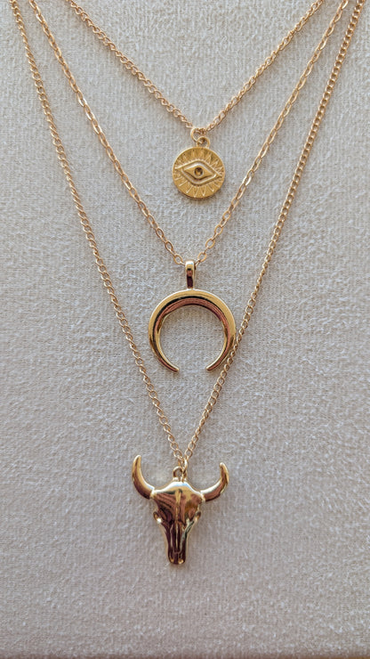 Cowgal Gifts Western Evil Eye 3 Piece Necklace