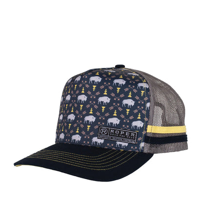 Roper Trucker Cap Bison Print