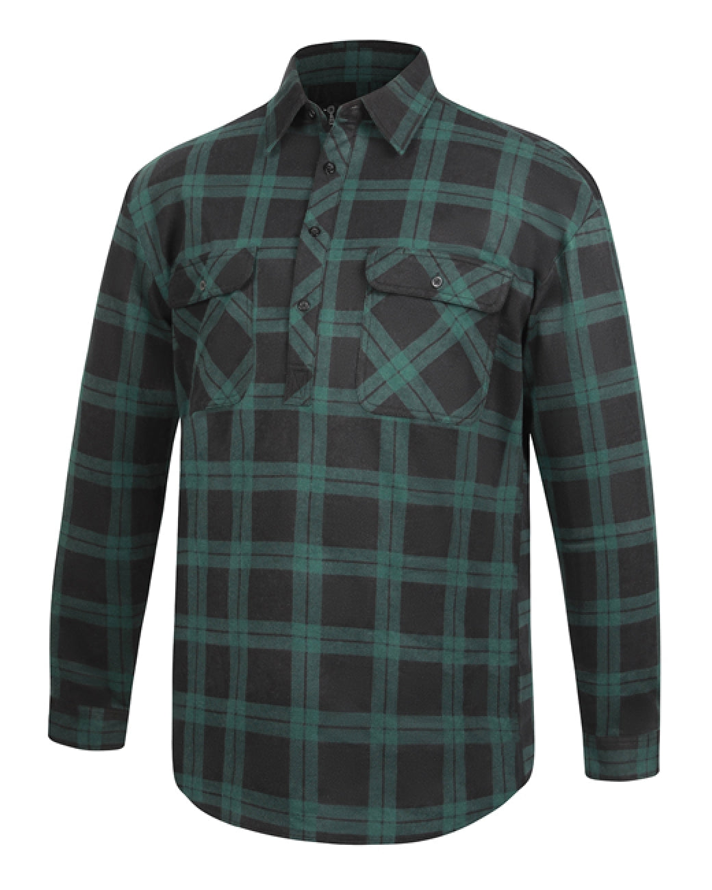 Pilbara Flannel Half Button Shirt