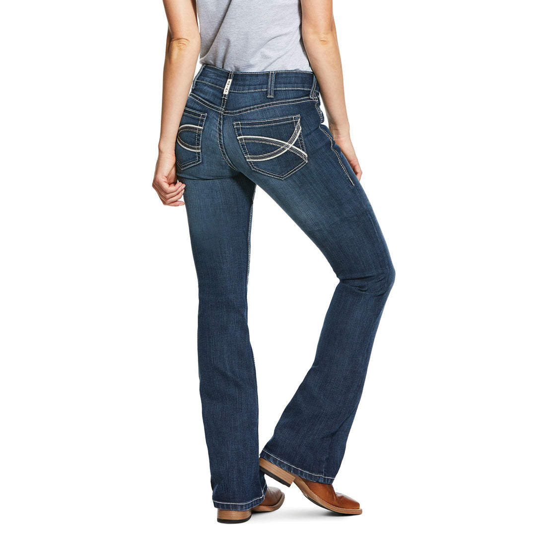 Ariat Womens R.E.A.L Mid Rise Boot Cut Arrow Fit Shayla Jeans