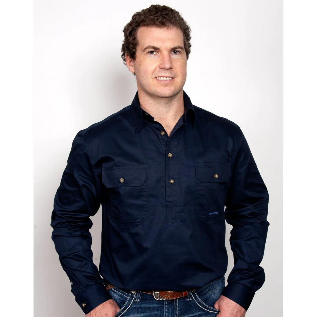 Just Country Mens Cameron 1/2 Button Workshirt