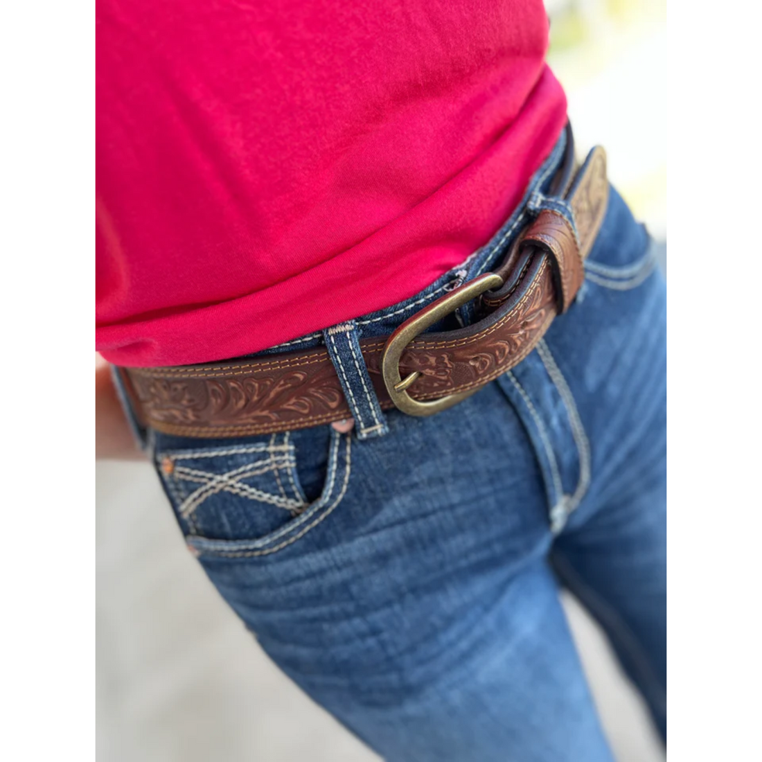 Roper Womens Floral Embossed Belt