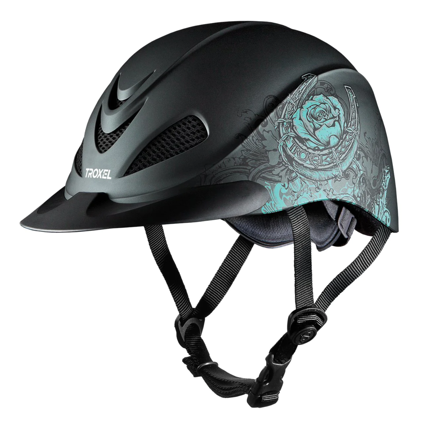 Troxel Rebel Turquiose Rose Helmet