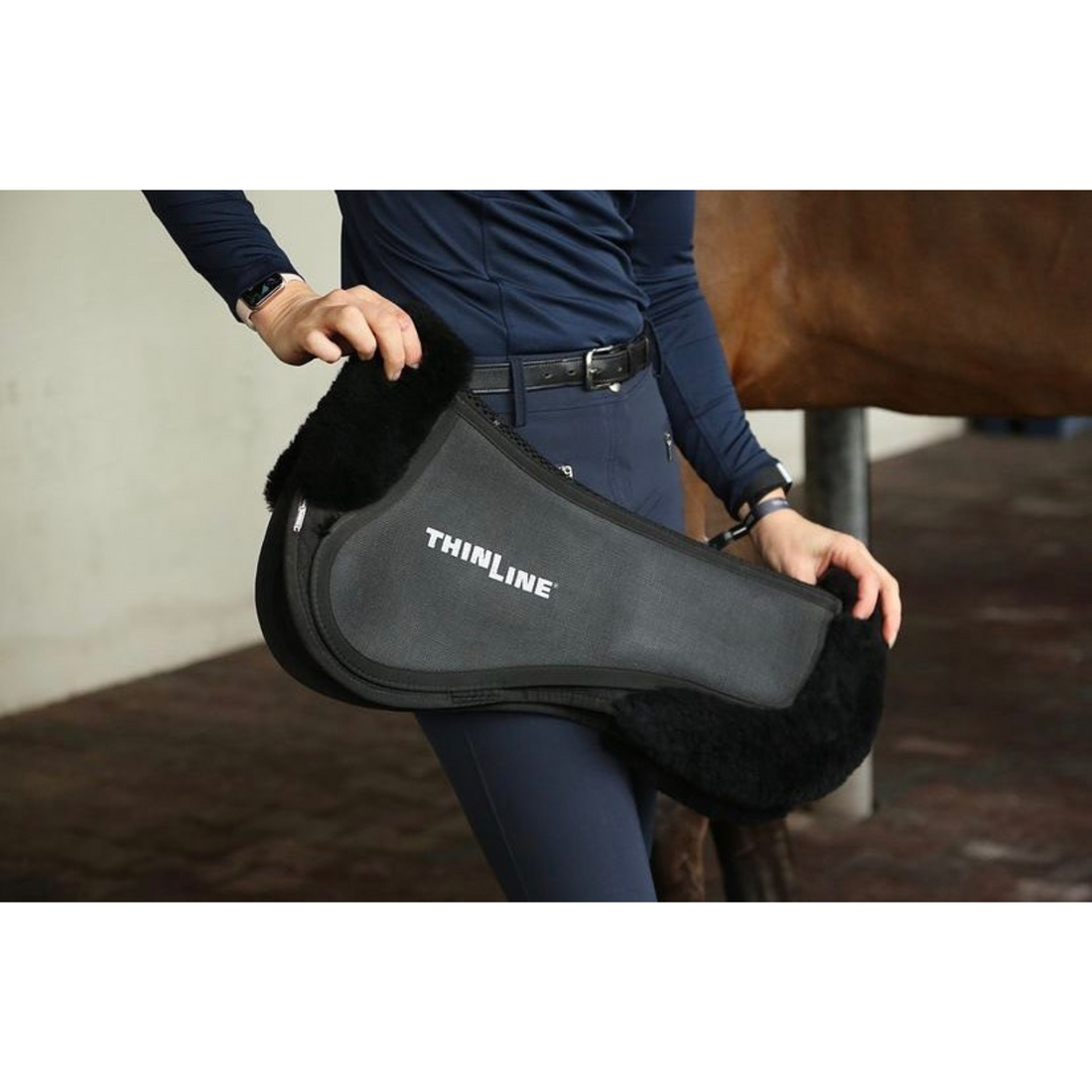 Thinline Trifecta Cotton Half Pad with Sheepskin