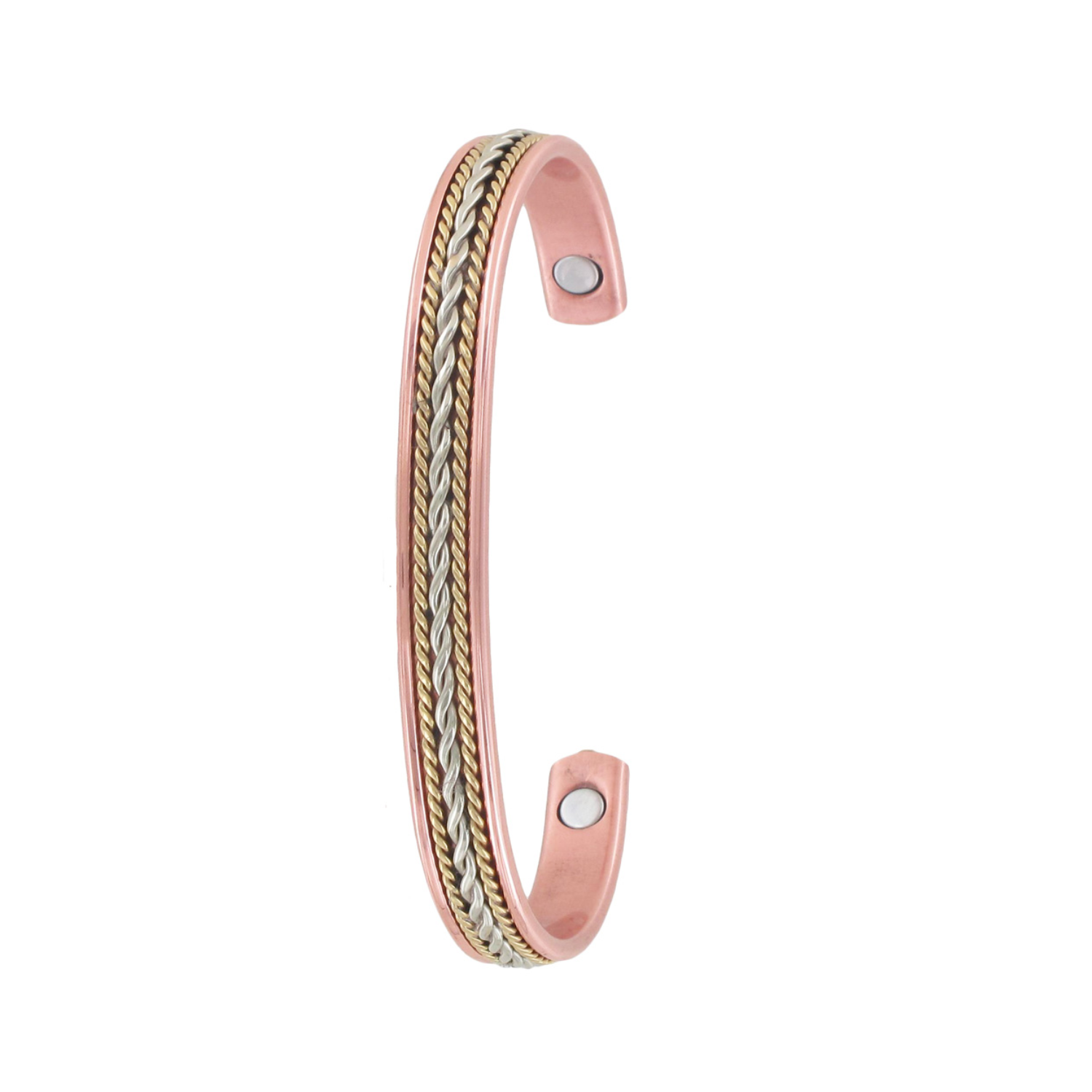 Copper Bangle with 3 Tone Twist