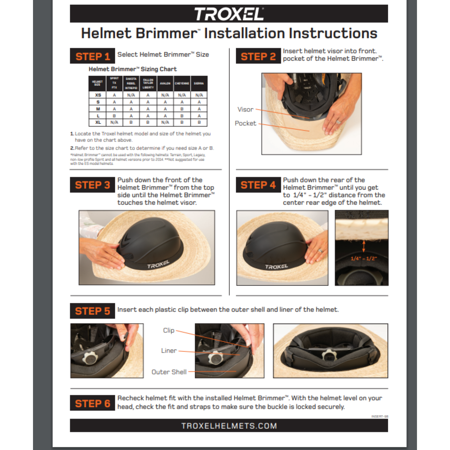 Troxel Helmet Brimmer