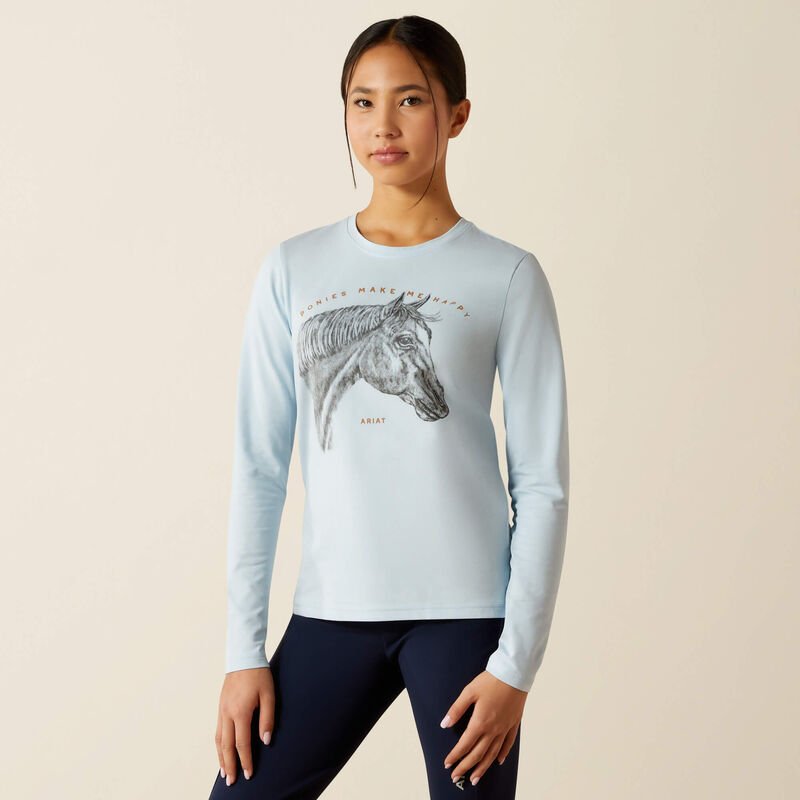 Ariat Girls Happy Longsleeve Tee - Saddleworld Devonport