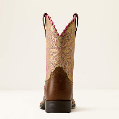 Ariat Kids Sundown Wide Square Toe Boots - Georgia Clay/Royal Gold - Saddleworld Devonport