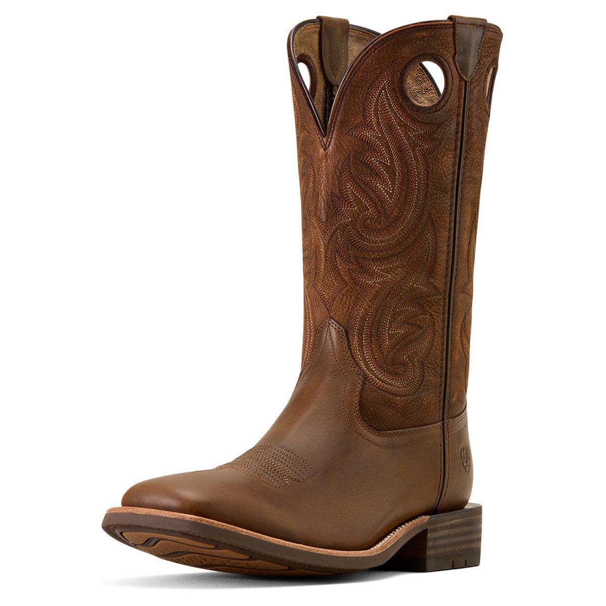 Ariat Mens Highland Toughstock Wide Square Toe Boots - Distressed Brown/Tack Room Brown - Saddleworld Devonport