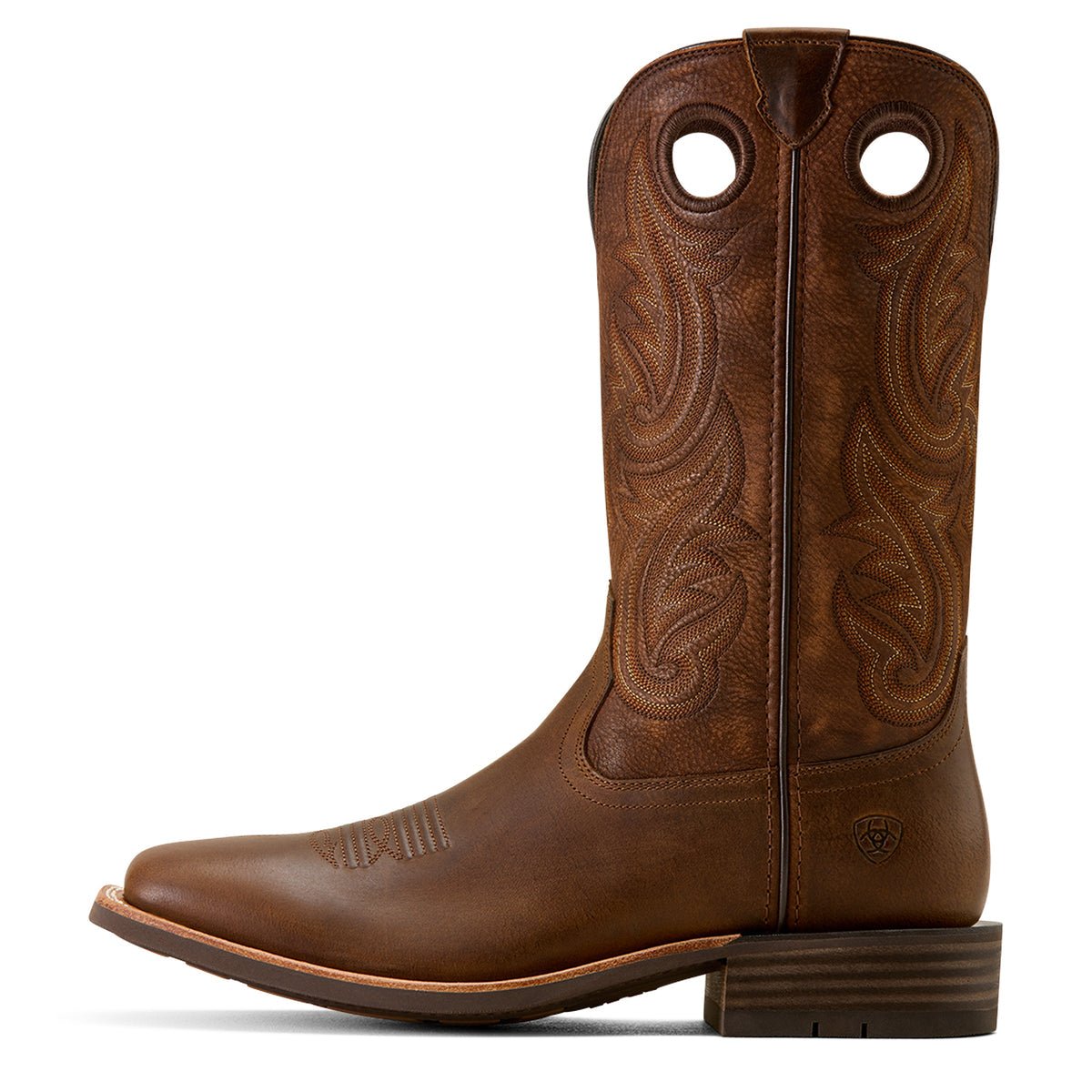 Ariat Mens Highland Toughstock Wide Square Toe Boots - Distressed Brown/Tack Room Brown - Saddleworld Devonport