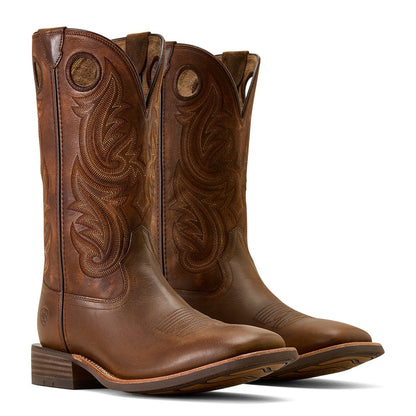 Ariat Mens Highland Toughstock Wide Square Toe Boots - Distressed Brown/Tack Room Brown - Saddleworld Devonport