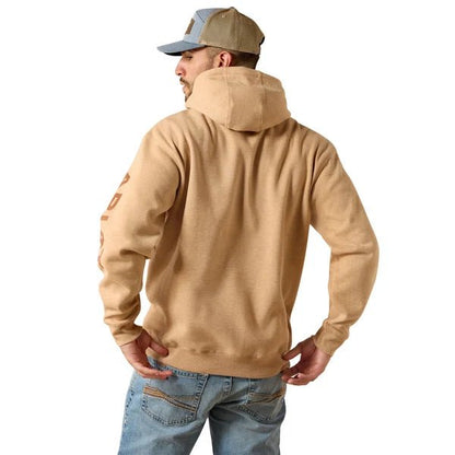 Ariat Mens Logo Hoodie - Tan Heather - Saddleworld Devonport