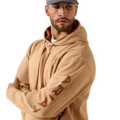 Ariat Mens Logo Hoodie - Tan Heather - Saddleworld Devonport