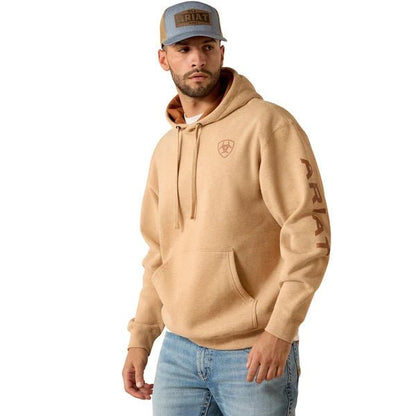 Ariat Mens Logo Hoodie - Tan Heather - Saddleworld Devonport