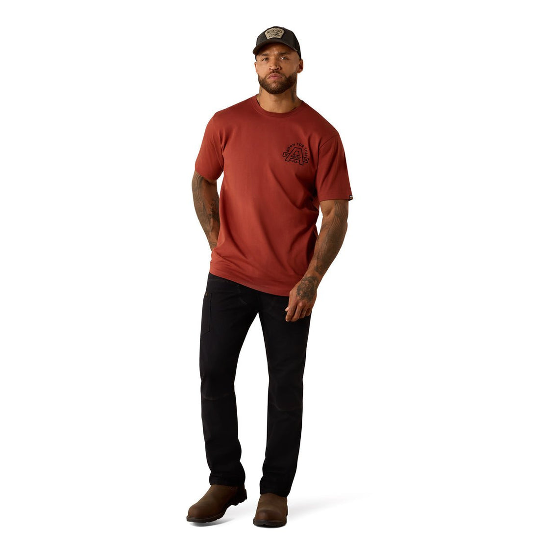 Ariat Mens Rebar Cotton Strong Hardhead Short Sleeve Tee - Brandy Snifter - Saddleworld Devonport