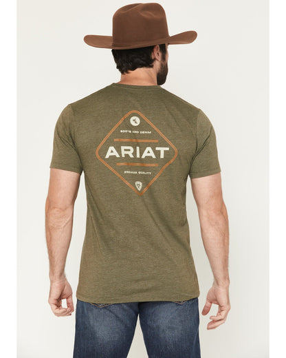 Ariat Mens Roped Diamond Short Sleeve Tee - Saddleworld Devonport