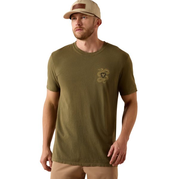 Ariat Mens Snake Short Sleeve Tee Four Leaf Clover - Saddleworld Devonport