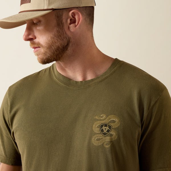 Ariat Mens Snake Short Sleeve Tee Four Leaf Clover - Saddleworld Devonport