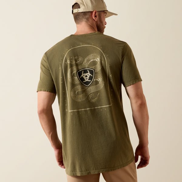 Ariat Mens Snake Short Sleeve Tee Four Leaf Clover - Saddleworld Devonport