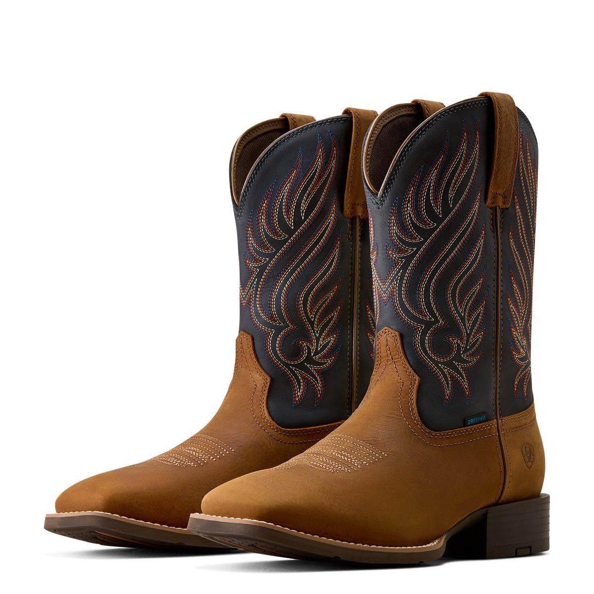 Ariat Mens SportRiggs h20 Wide Square Toe Boots - Tanbark / Blue Nights - Saddleworld Devonport