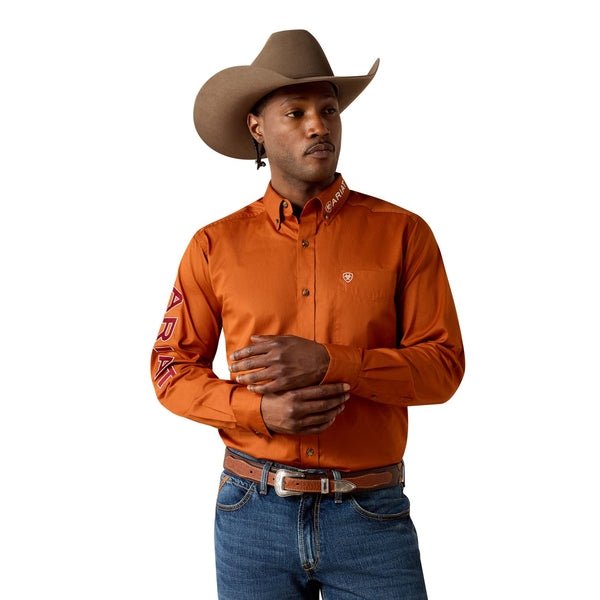Ariat Mens Team Logo Lightweight Twill Fitted long Sleeve Shirt - Saddleworld Devonport