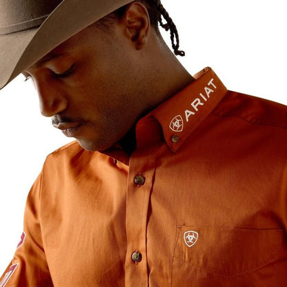 Ariat Mens Team Logo Lightweight Twill Fitted long Sleeve Shirt - Saddleworld Devonport