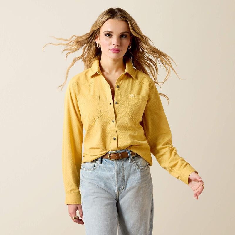 Ariat Womens Billie Jean Long Sleeve Shirt - Rattan Dobby - Saddleworld Devonport