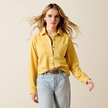 Ariat Womens Billie Jean Long Sleeve Shirt - Rattan Dobby - Saddleworld Devonport