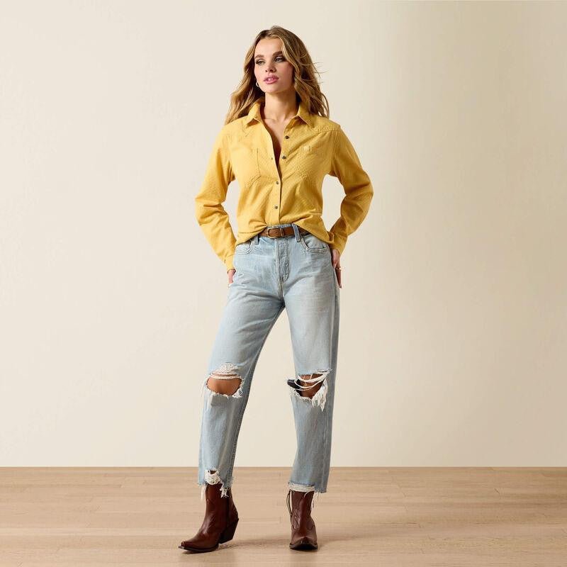 Ariat Womens Billie Jean Long Sleeve Shirt - Rattan Dobby - Saddleworld Devonport