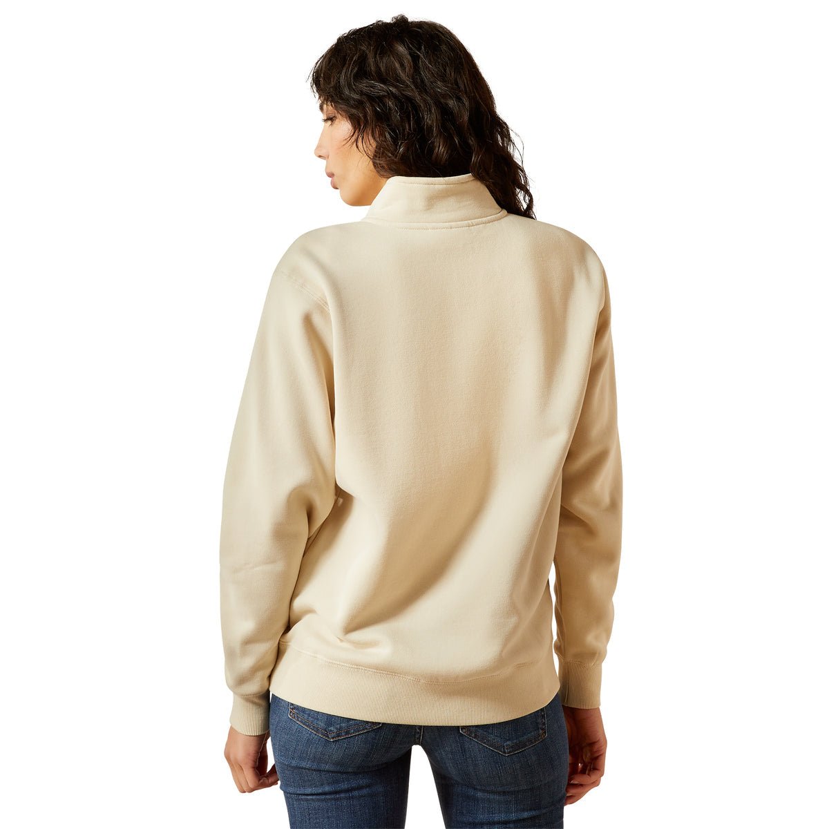 Ariat Womens Denim &amp; Supply 1/2 Zip Sweater - Oyster Grey - Saddleworld Devonport