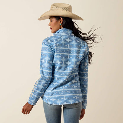 Ariat Womens Logo Softshell Jacket - Ashleigh Blue Southwest Geometric Print - Saddleworld Devonport