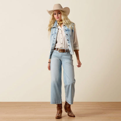 Ariat Womens Perfect Rise Wide Crop Jeans - Clare Claremont - Saddleworld Devonport