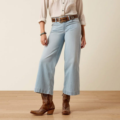 Ariat Womens Perfect Rise Wide Crop Jeans - Clare Claremont - Saddleworld Devonport