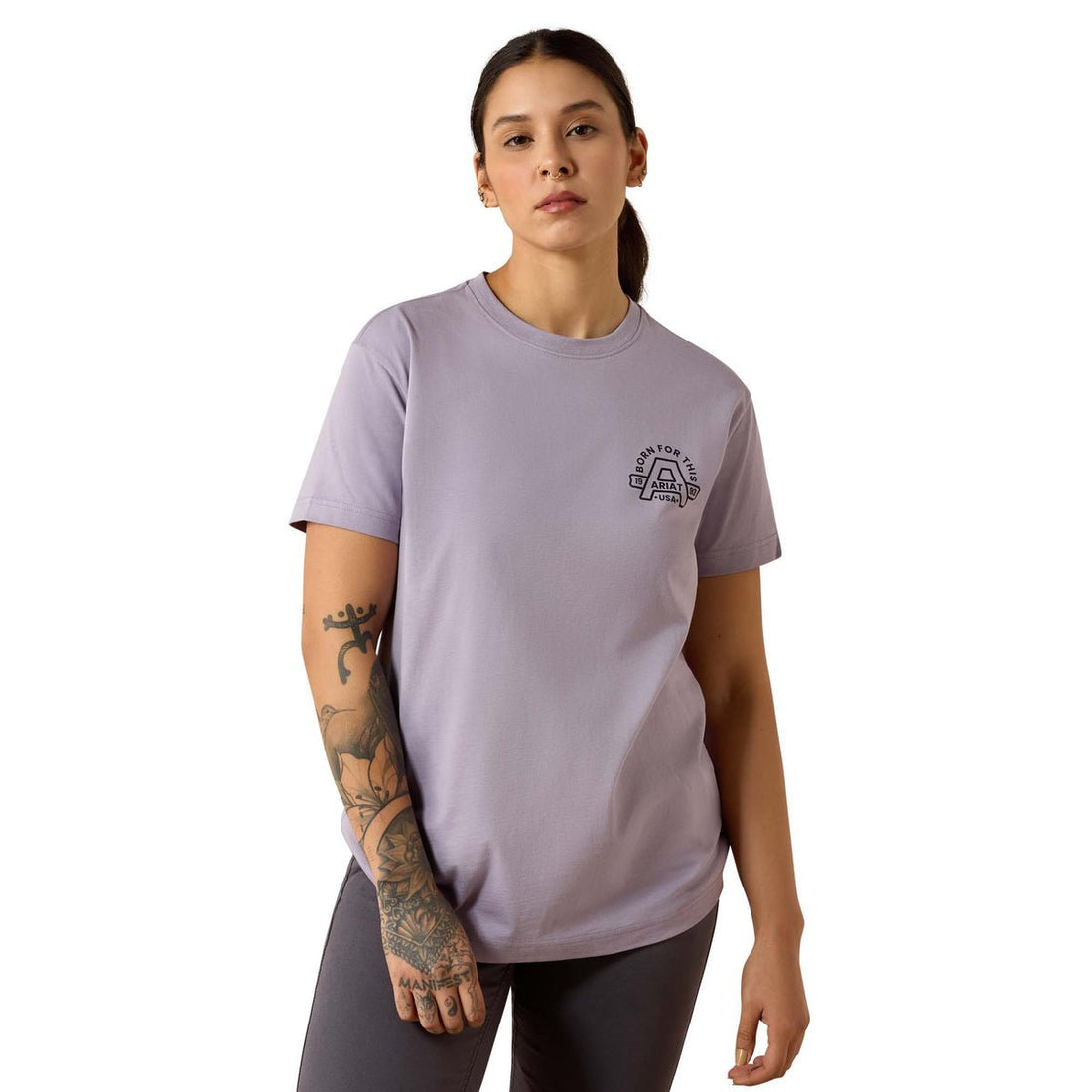 Ariat Womens Rebar Cotton Strong Hardhead Short Sleeve Tee - Purple Ash - Saddleworld Devonport