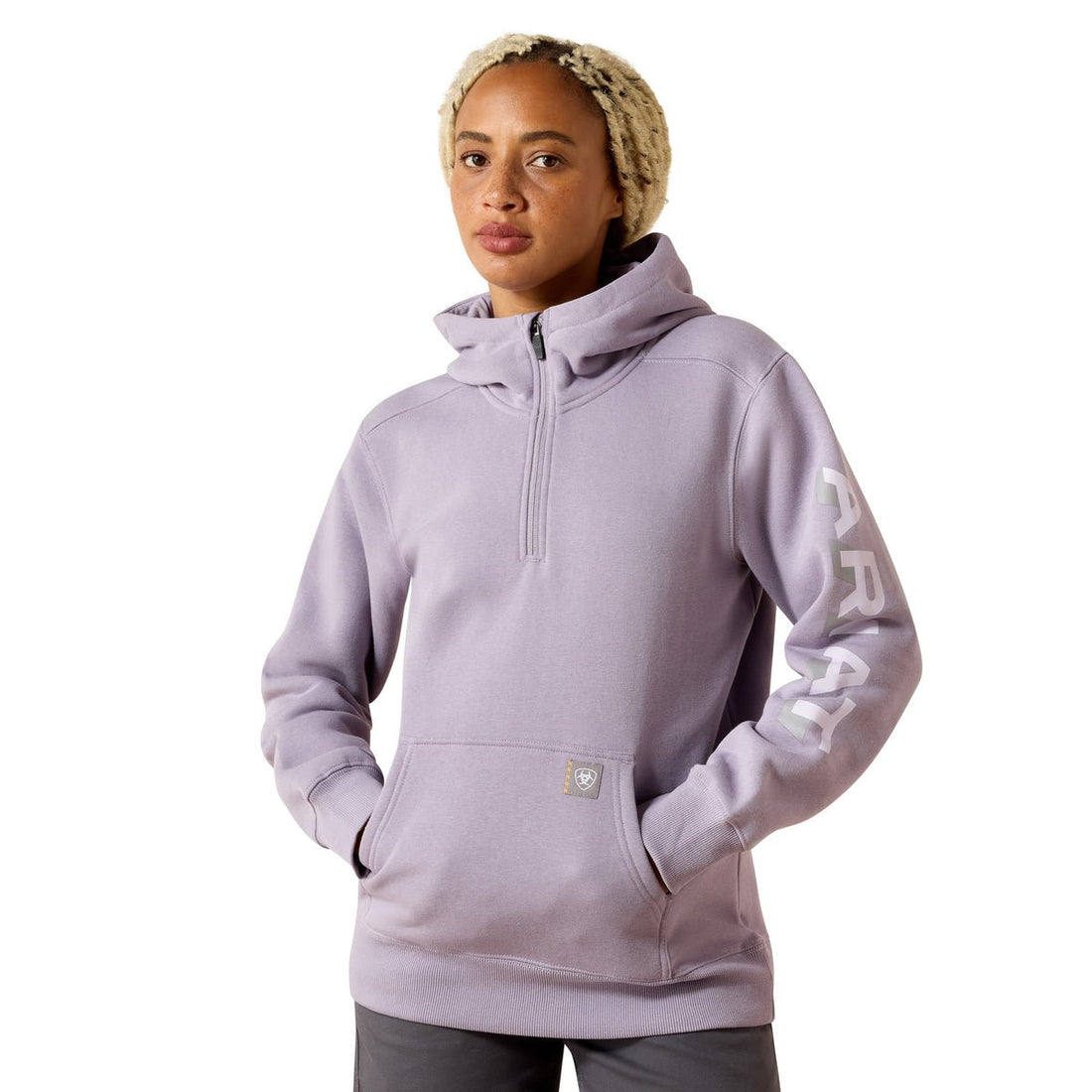 Ariat Womens Rebar Lightweight Logo 1/2 Zip Hoodie - Saddleworld Devonport