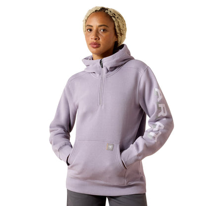 Ariat Womens Rebar Lightweight Logo 1/2 Zip Hoodie - Saddleworld Devonport