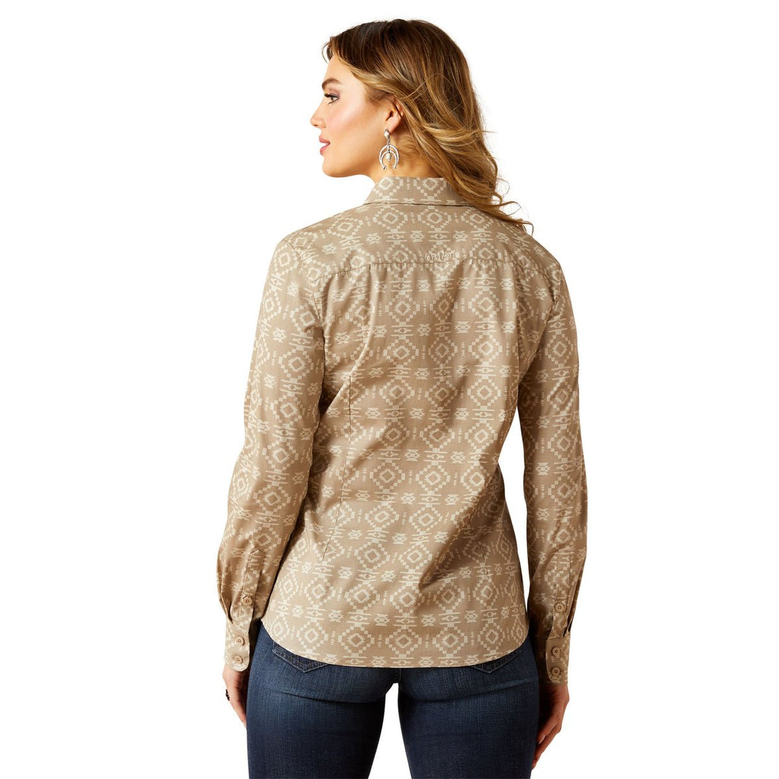 Ariat Womens Team Kirby Stretch Long Sleeve Shirt - Lone Ridge Print - Saddleworld Devonport