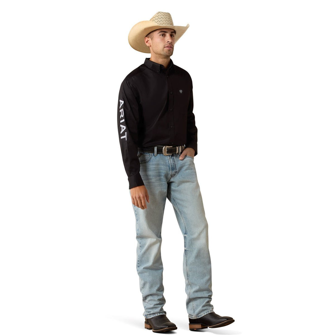 Arit Mens Team Logo Lightweight Twill Classic Fit Shirt - Saddleworld Devonport