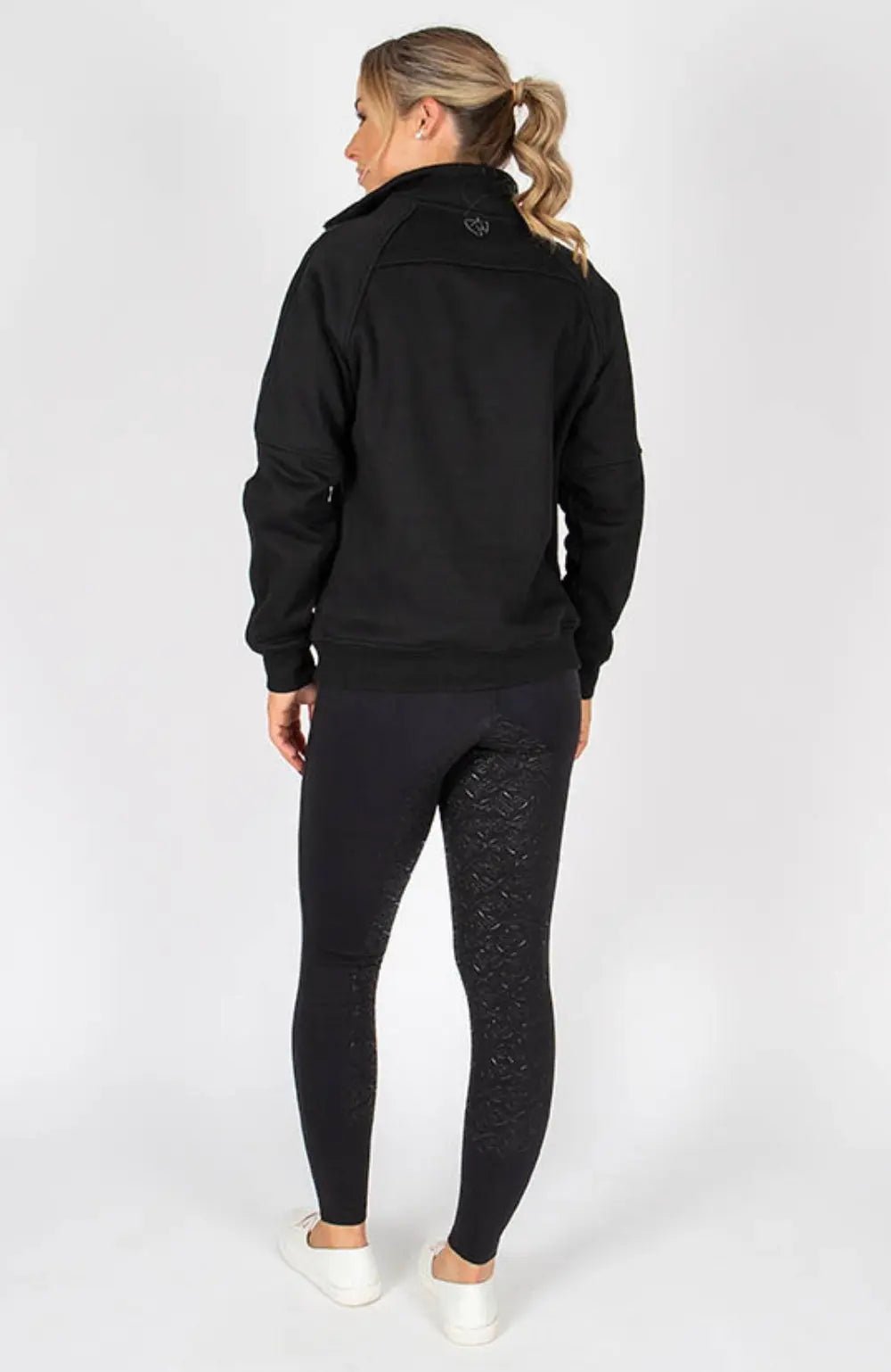 BARE Quarter Zip Teddy Pullover Sweater - Black - Saddleworld Devonport