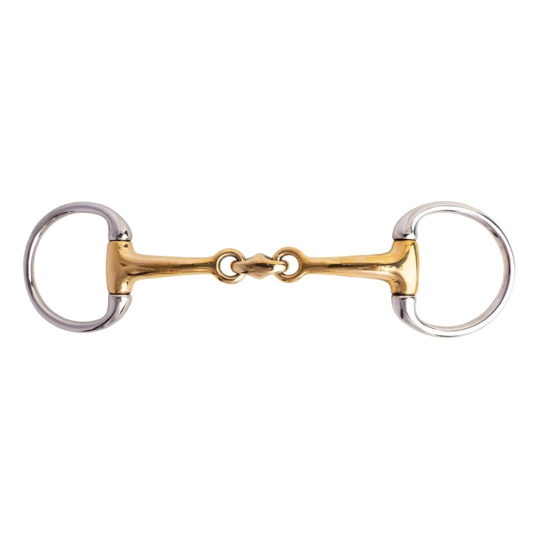 Cavalier Eggbutt with Training Link Bit - Golden Brass - Saddleworld Devonport