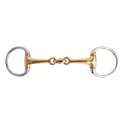 Cavalier Eggbutt with Training Link Bit - Golden Brass - Saddleworld Devonport