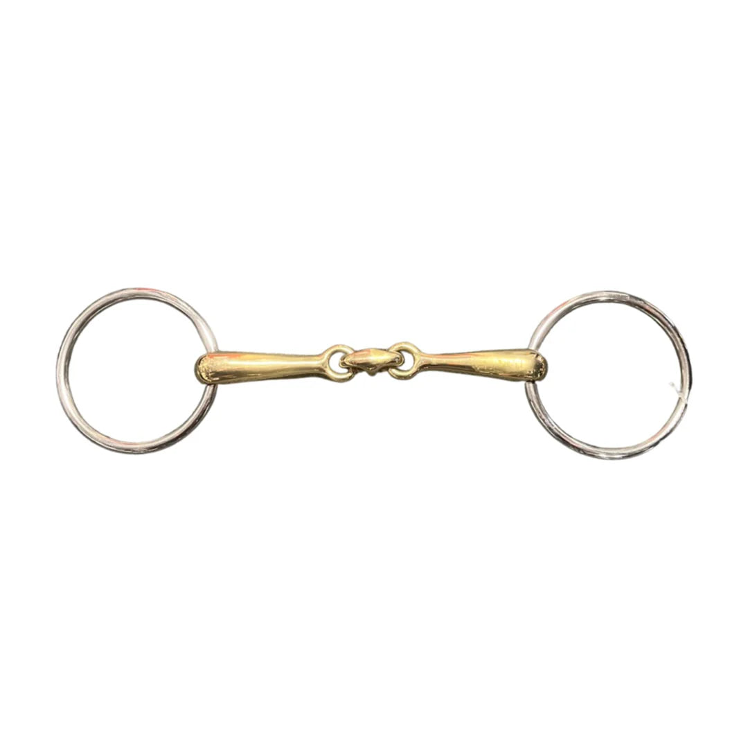 Cavalier Loose Ring Training Snaffel Bit - Gold Mouth