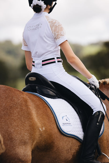 Equestrian Collective - Black Seat White Competition Tights - Saddleworld Devonport