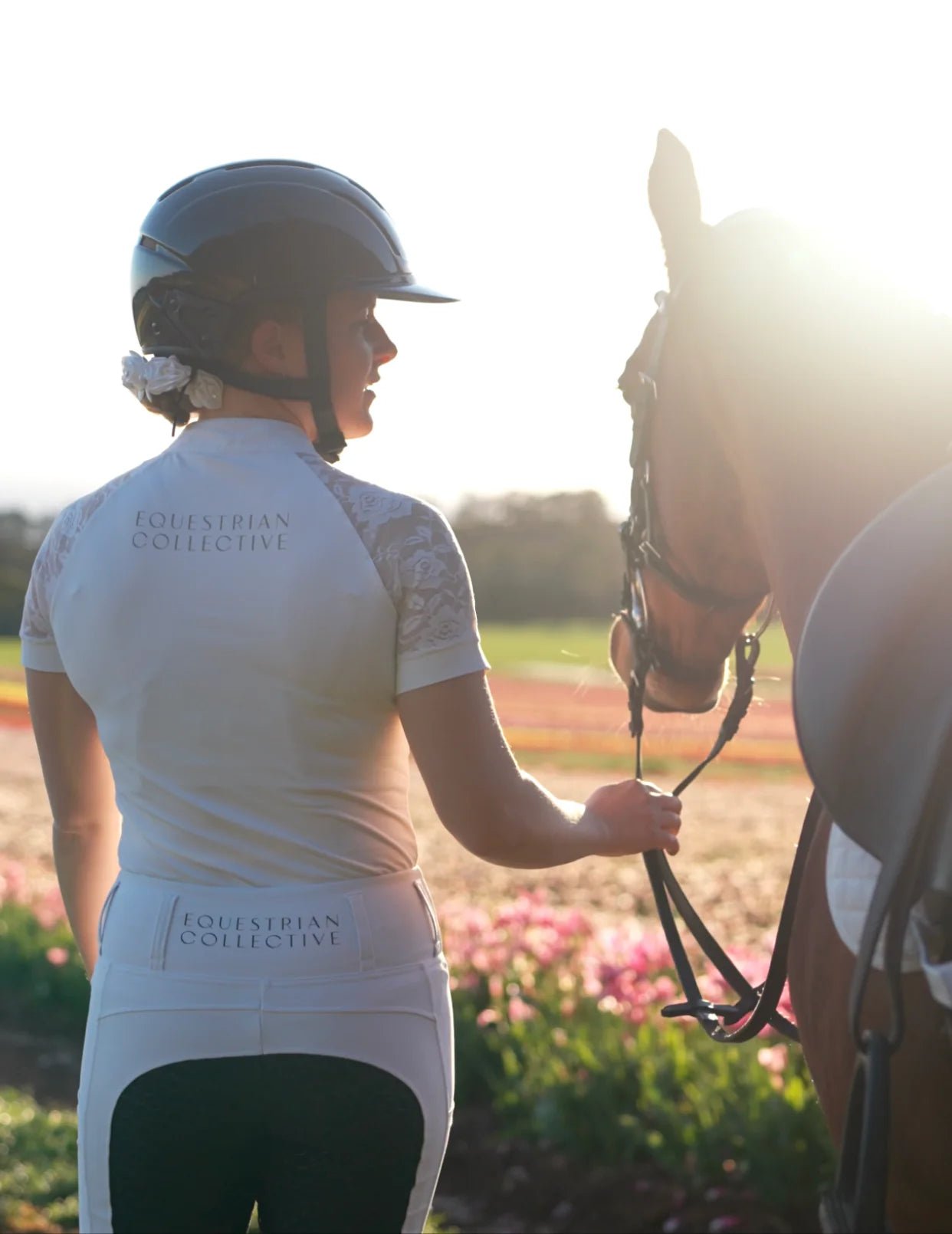 Equestrian Collective - Black Seat White Competition Tights - Saddleworld Devonport