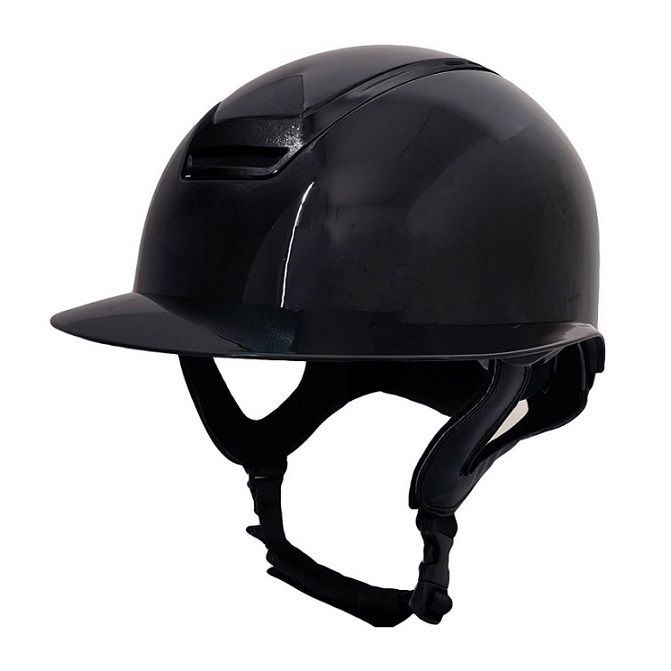 Eurohunter Gloss Cattai Helmet with Polo Peak - Saddleworld Devonport