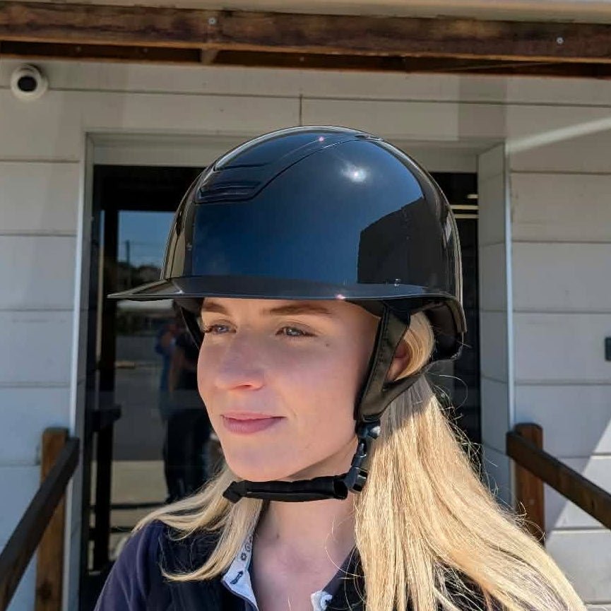Eurohunter Gloss Cattai Helmet with Polo Peak - Saddleworld Devonport