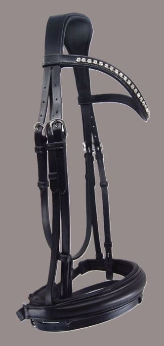 Grainge Dressage Snaffle Bridle with Crystal Browband